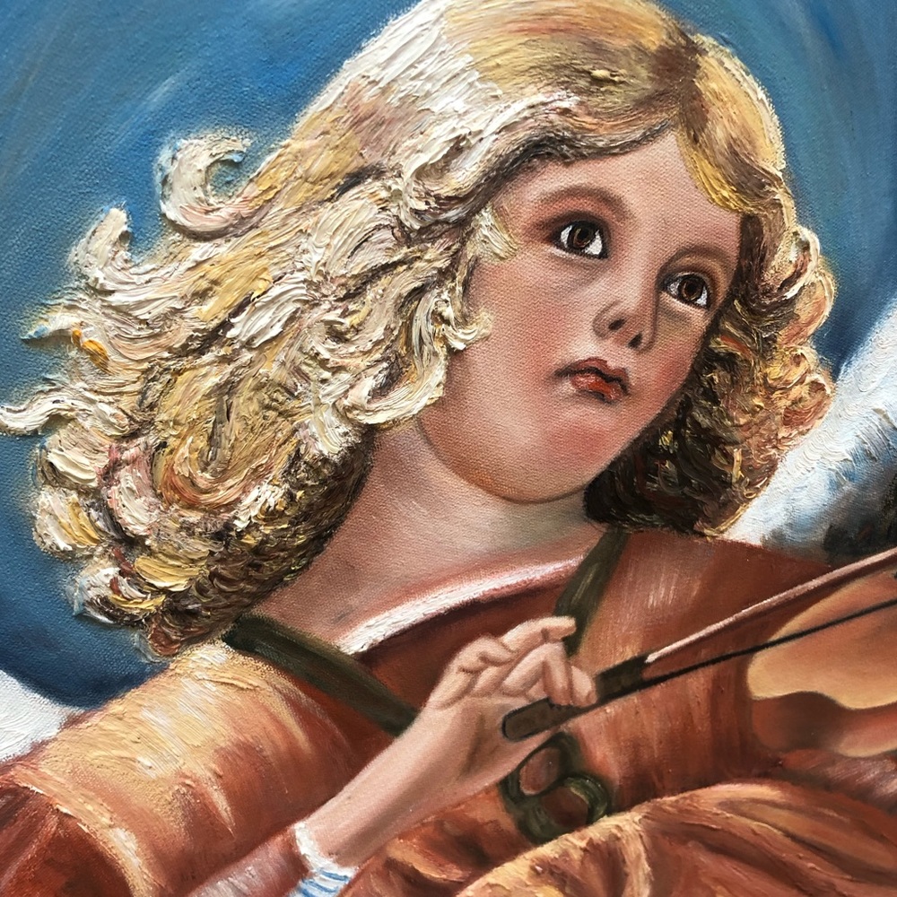 Musical Angel with violin oil painting